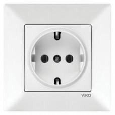 Розетка із заземленням біла Meridian Vi-KO