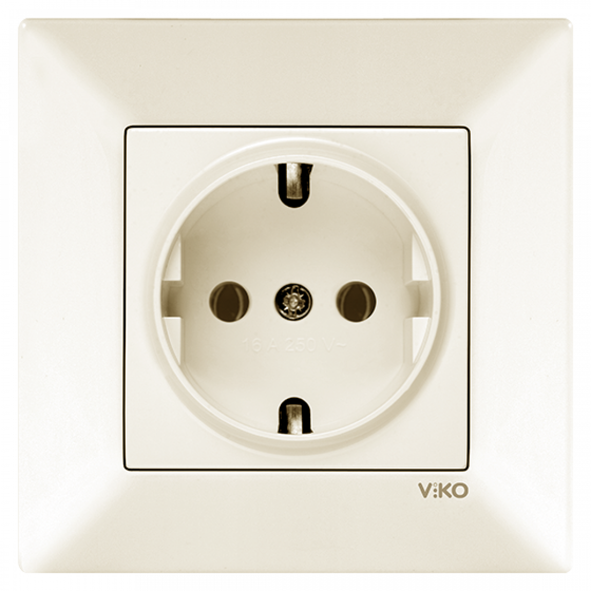 Розетка із заземленням кремова Meridian Vi-KO