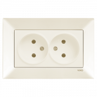 Розетка подвійна кремова Meridian Vi-KO