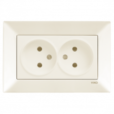 Розетка подвійна кремова Meridian Vi-KO