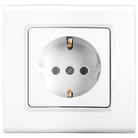 Розетка одинарная с заземлением Linnera Белая